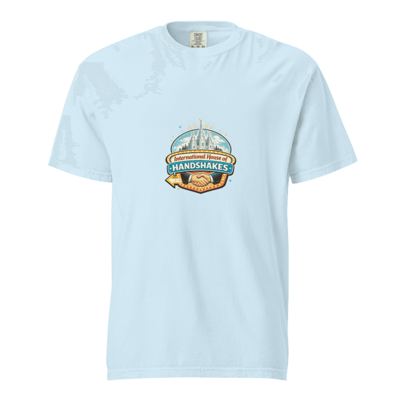 House of Handshakes Unisex garment-dyed heavyweight t-shirt — Chambray / S