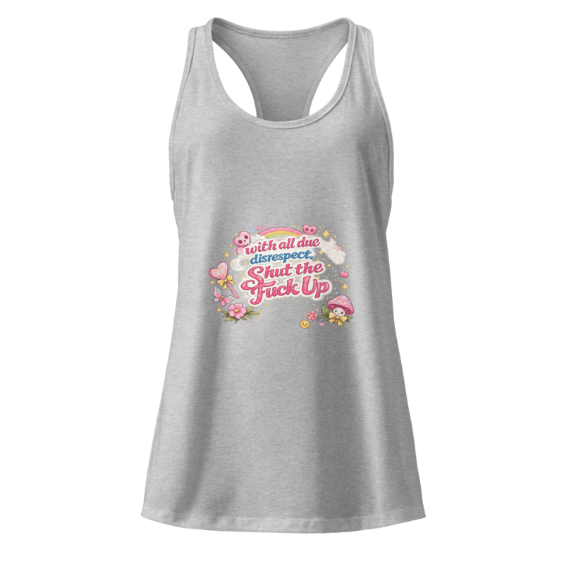 Disrespectful! Women’s fitted racerback tank top — Heather Gray / XS