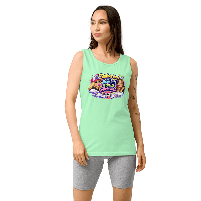 Blathering Apostate Atheist Airheads Unisex garment-dyed tank top — Island Reef / XS