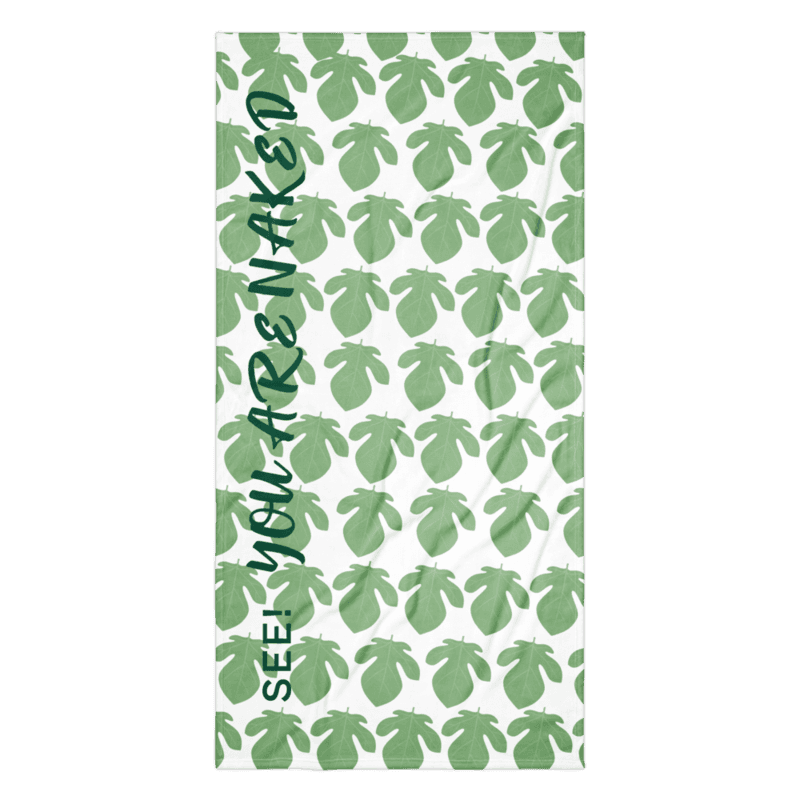 Fig Leaf Towel - To Cover Your Nakedness! — White / 36″×72″