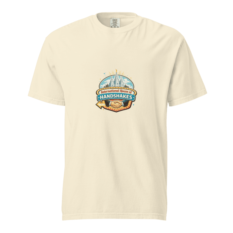 House of Handshakes Unisex garment-dyed heavyweight t-shirt — Ivory / S