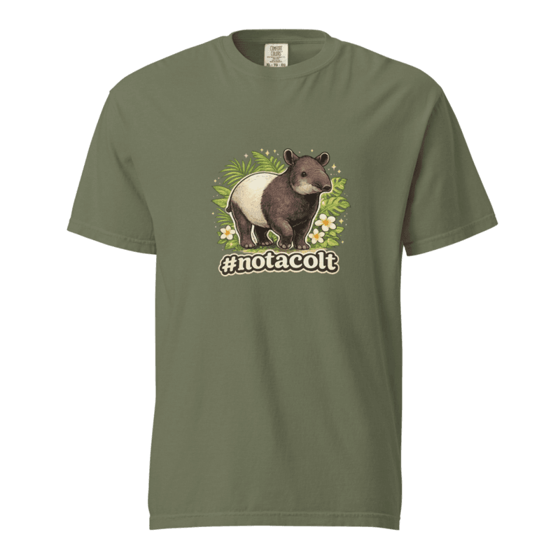 Not a COLT! Unisex garment-dyed heavyweight t-shirt — Moss / S
