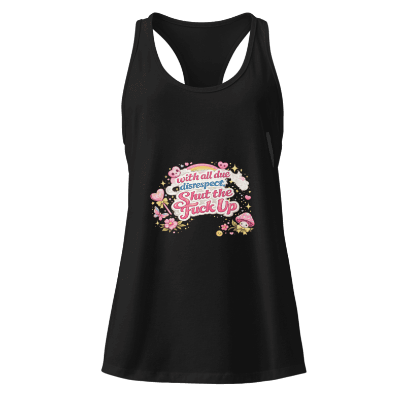 Disrespectful! Women’s fitted racerback tank top — Black / XS
