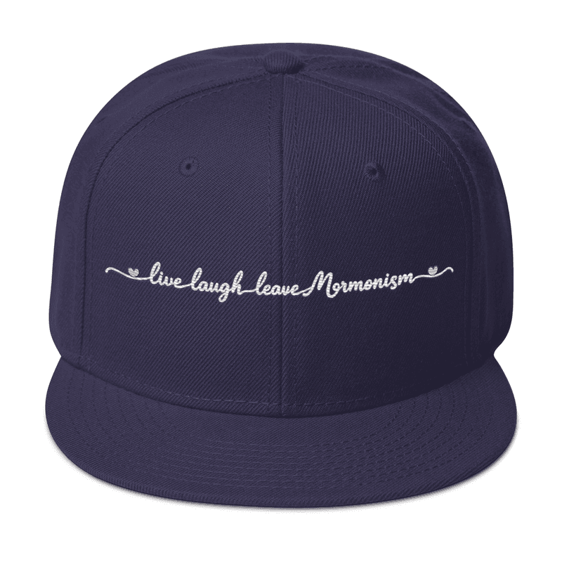 Live, Laugh, Leave Mormonism Snapback Hat — Navy blue / One size