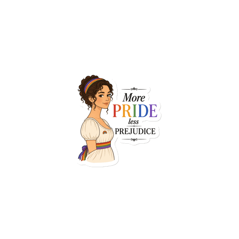 PRIDE and Prejudice Magnet — White / 3″×3″