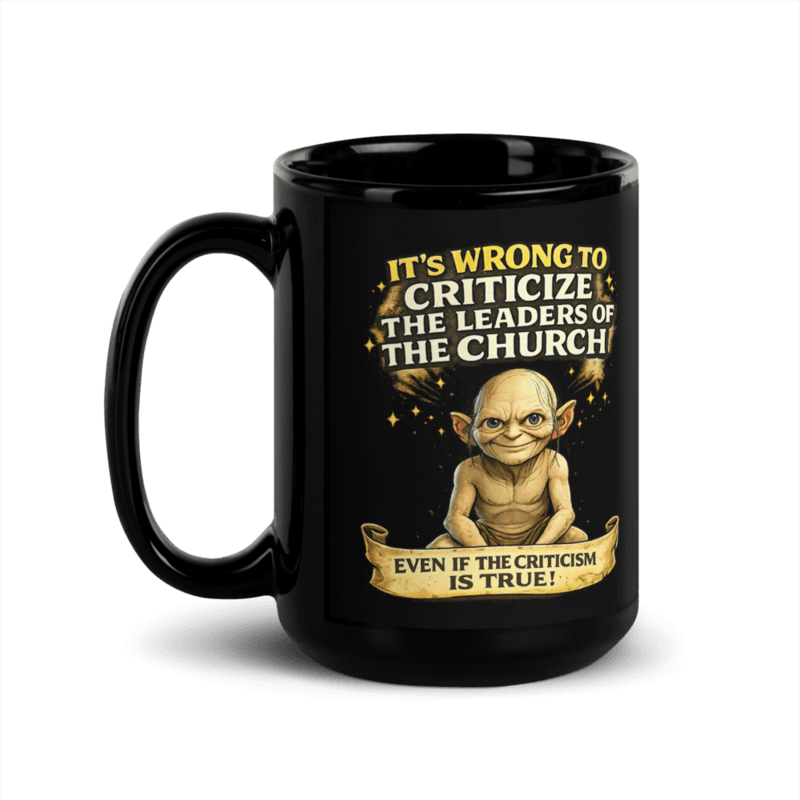 Criticism Black Glossy Mug — Black / 15 oz