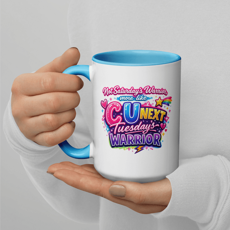 Tuesday's Warrior Mug with Color Inside — Blue / 15 oz