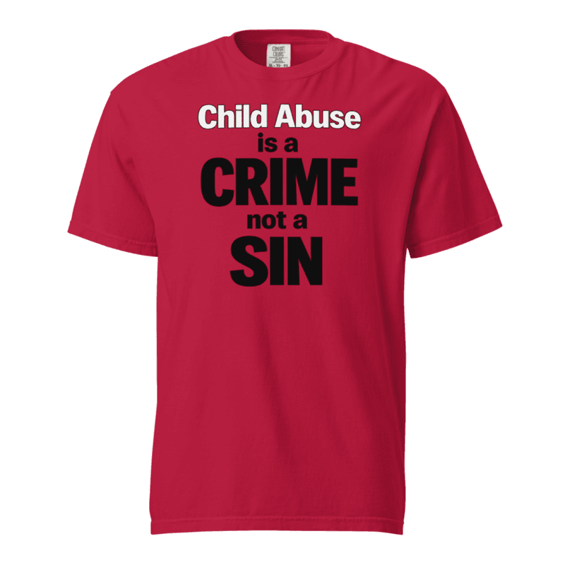 CSA is CRIME not a Sin! Unisex garment-dyed heavyweight t-shirt — Red / S