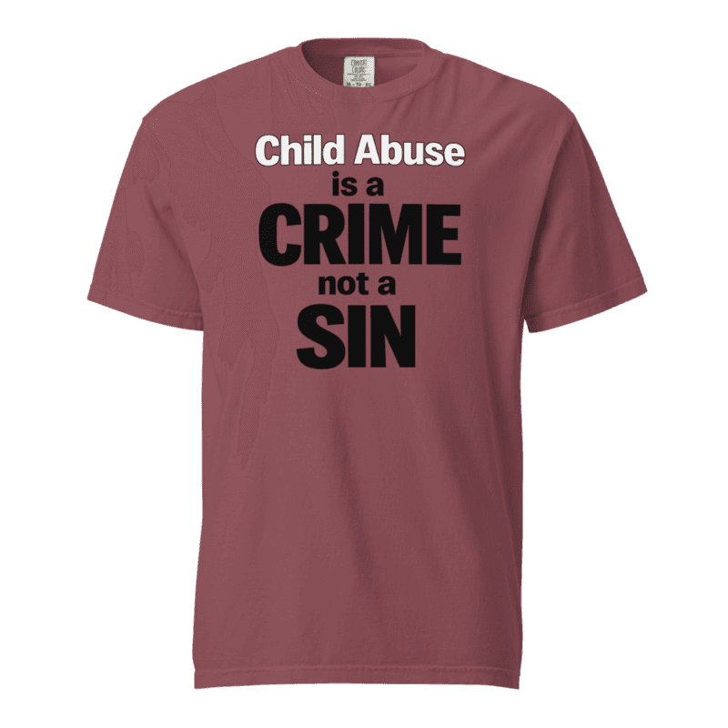 CSA is CRIME not a Sin! Unisex garment-dyed heavyweight t-shirt — Brick / S