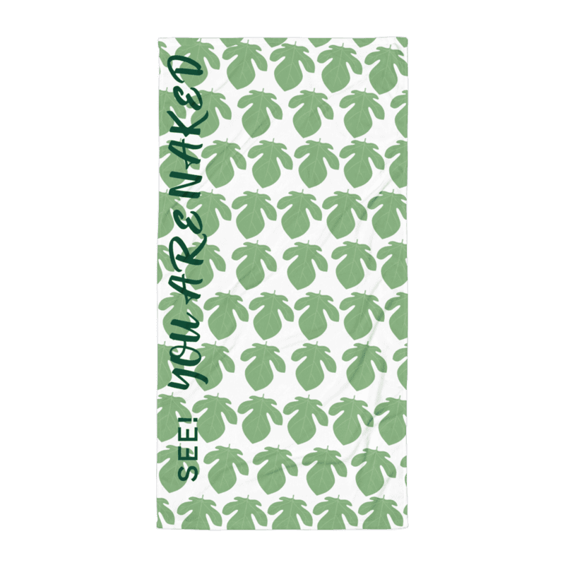 Fig Leaf Towel - To Cover Your Nakedness! — White / 30″×60″