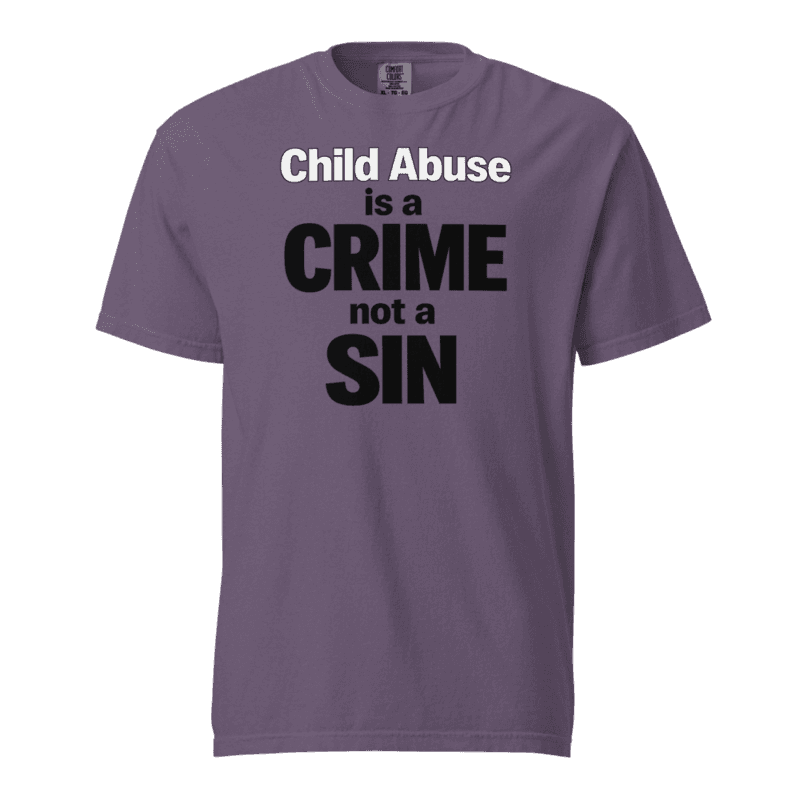 CSA is CRIME not a Sin! Unisex garment-dyed heavyweight t-shirt — Grape / S