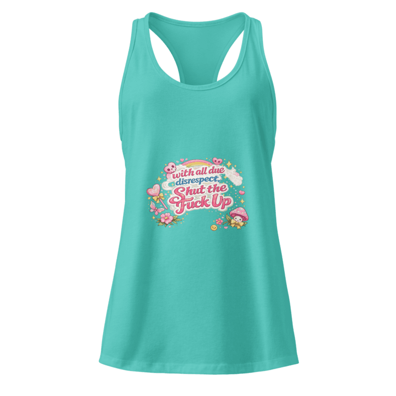 Disrespectful! Women’s fitted racerback tank top — Tahiti Blue / XS