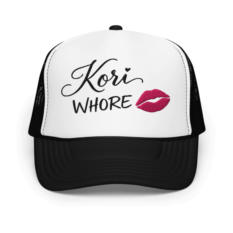 Korihor Foam trucker hat — Black / White / Black / One size