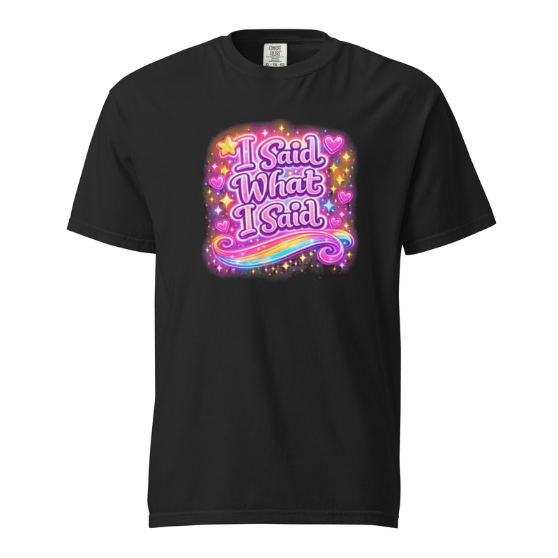 I Said What I Said! Unisex garment-dyed heavyweight t-shirt — Black / S