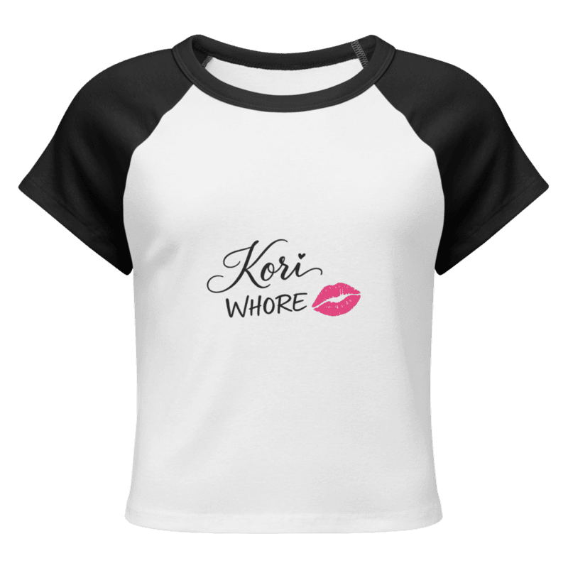 Korihor Women’s micro rib raglan baby tee — White/Black / S