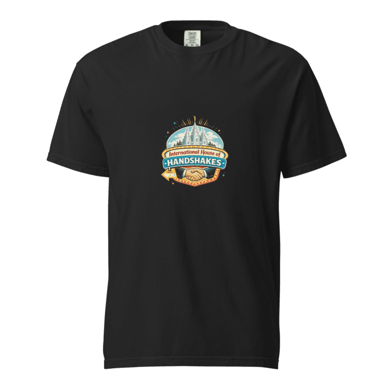 House of Handshakes Unisex garment-dyed heavyweight t-shirt — Black / S